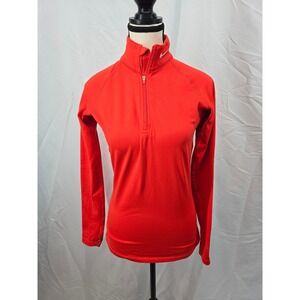 Nike Pro Combat Dri Fit Fitted Long Sleeve Running Top Shirt Womens Size S Red
